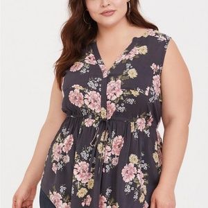 Torrid Emma Babydoll Challis Tunic Top